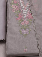 Embroidered Chanderi Unstitched Suit With Dupatta